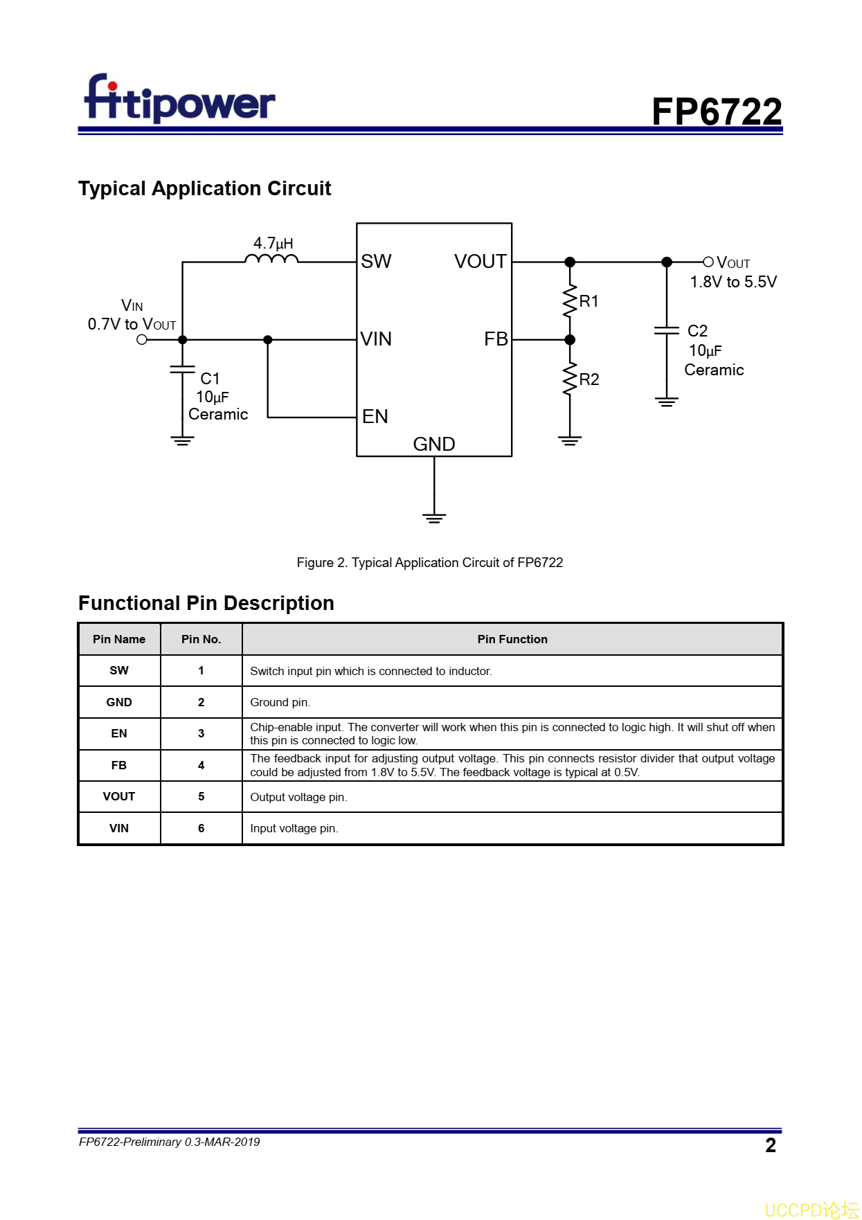 代理天鈺FP6722S6原裝現貨具有0.2uA時非常低的關閉電流的特點，適用於電池供電應用