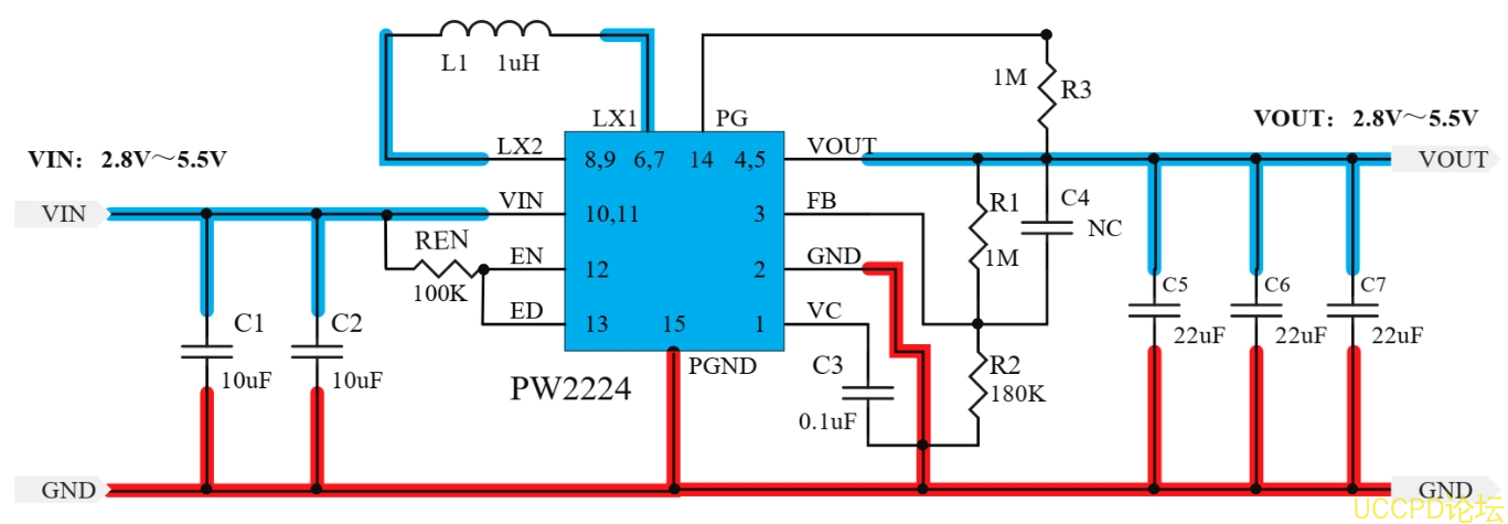 PW2224 升降压电路板