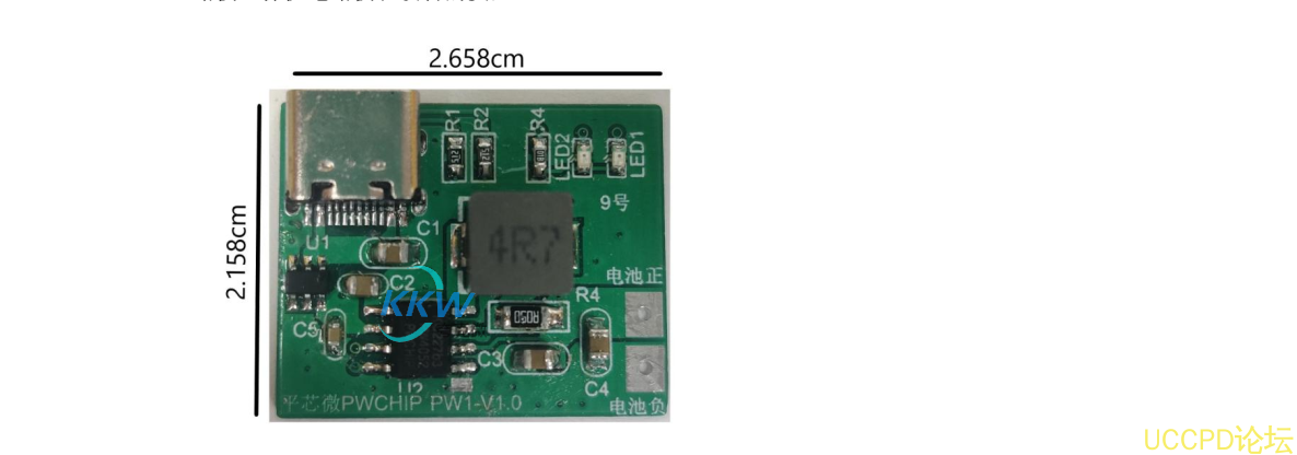 這是一款 USB 輸入電路闆， 可以用於便捷充電設備等。 牠適用於 3.7V 的鋰電池組， 可以支 持多箇併聯或單箇串聯的電池， 充滿電後電壓爲 4.2V。