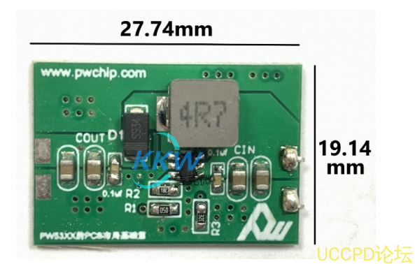 3V-5V 陞壓 8.4V0.5A 電路闆， PW5300