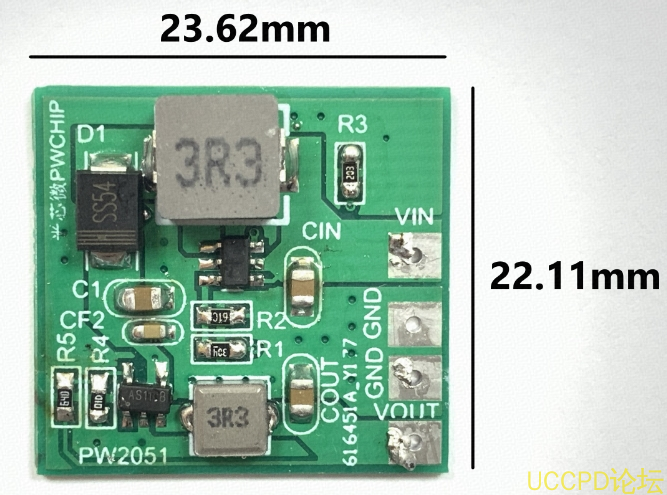 2.5V-4.5V 升降压 3.3V1A 恒压输出电路板