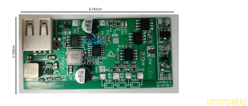  15V-24V 降壓充電三節串聯鋰電池， 和放電 5V2.4A 的電路闆