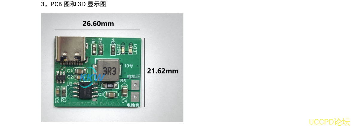 USB 輸入帶 6.1V 過壓關閉， 36V 耐壓保護， 單節鋰電池 3A 充電管理闆