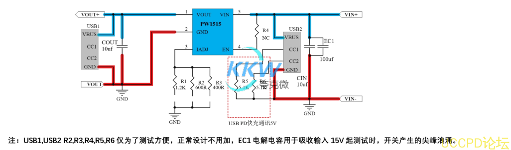 耐压 32V， 5V 输入限流和过压保护芯片模板 PW1515， 0.5A-1.5A