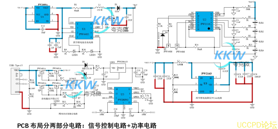 四节串联锂电池充放电板,5V2A 输入和输出同 USB C 口，