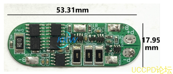 三节串联锂电池保护方案板， 10A 过流，带电池均衡电路