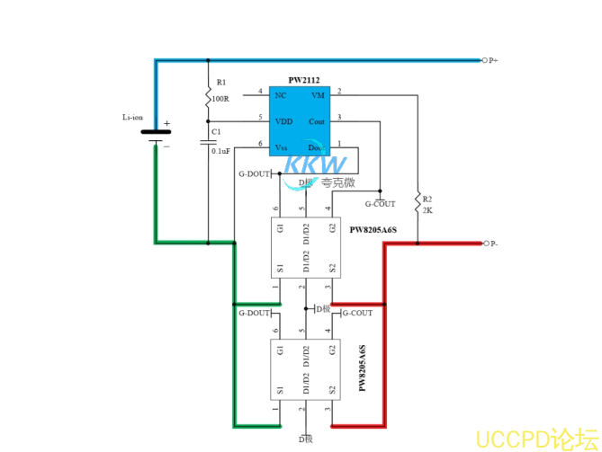 單節 3.2V 磷痠鐵鋰電池保護方案闆， 4A 過流